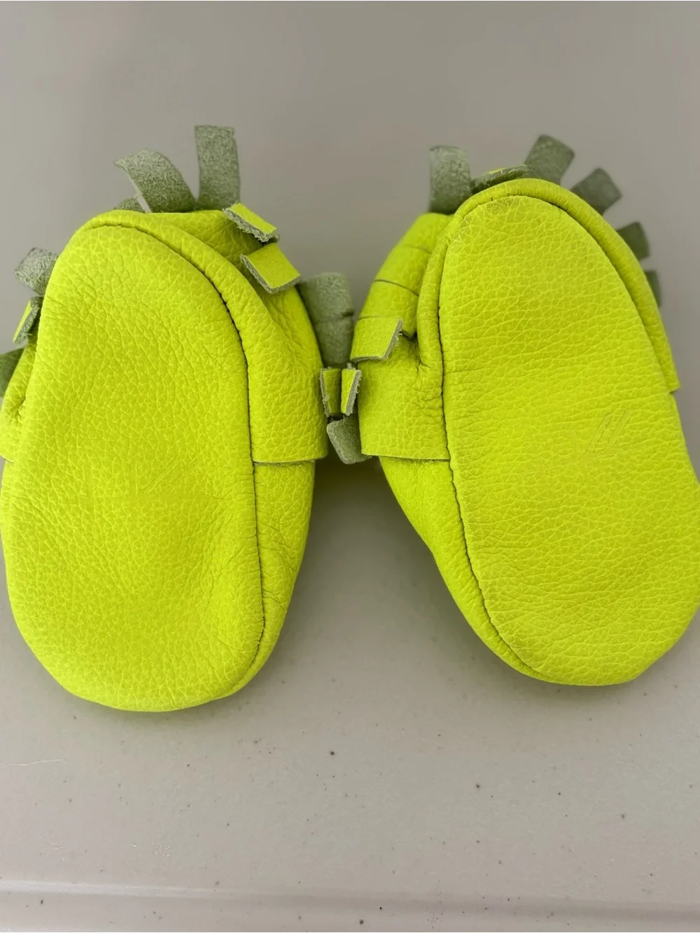 Freshly Picked Neon Yellow Fringe Moccasins - Kids Shoes